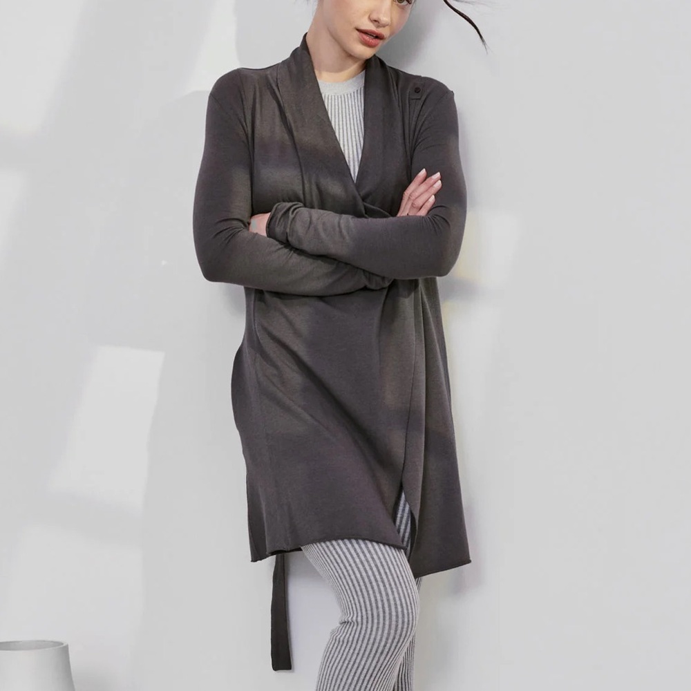 Lunya The Short Robe Grey XS/S New With Tags‎